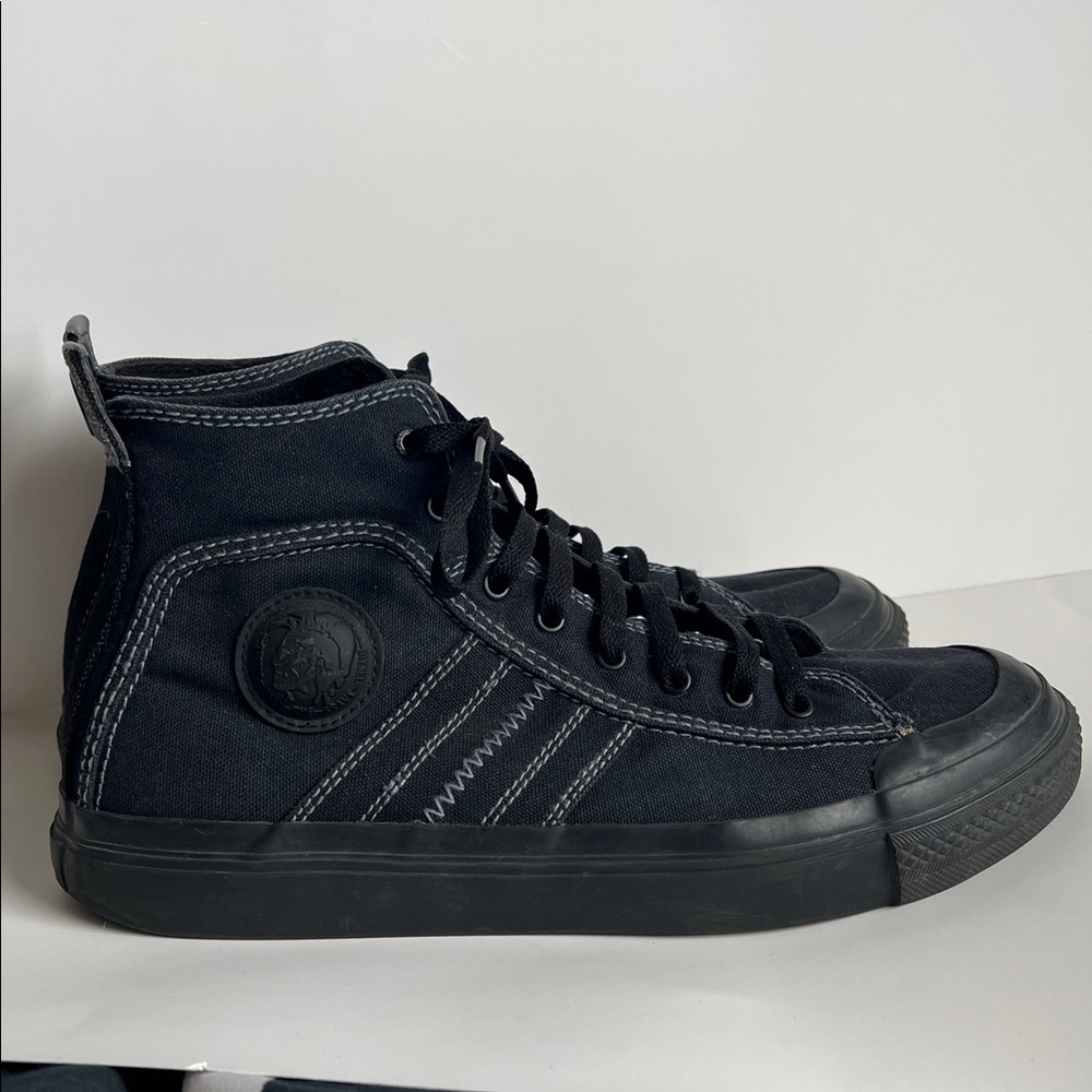 Diesel S-Astico Mid Lace Mens Black Canvas Lifestyle Sneakers Shoes US 10.5